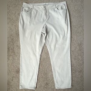 3 item bundle: Light khaki skinny jeans with Striped and Animal Print shirts